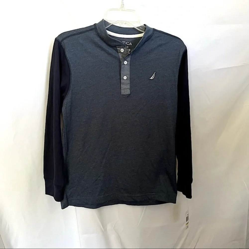 Nautica Henley NWT Youth 10-12 Navy